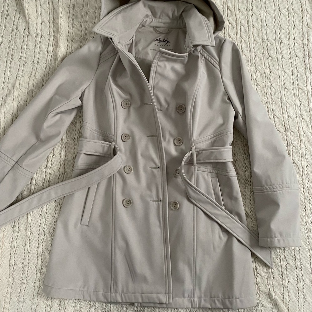 Trench coat with hood